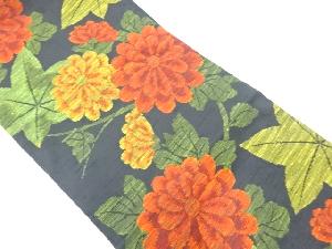 草花模様織出し名古屋帯